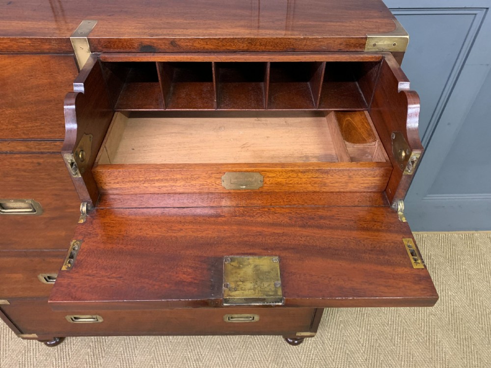 Victorian Secretaire Military Chest by H Pratt of New Bond Street, London View X