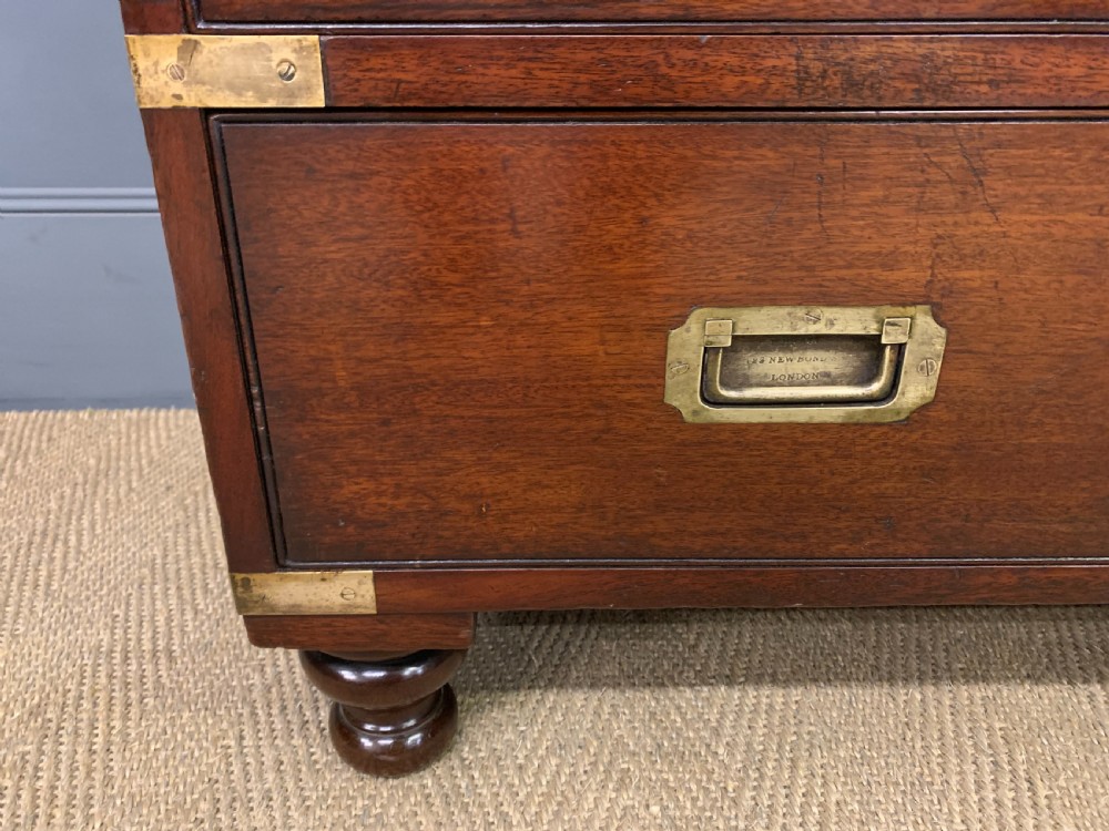 Victorian Secretaire Military Chest by H Pratt of New Bond Street, London View XI