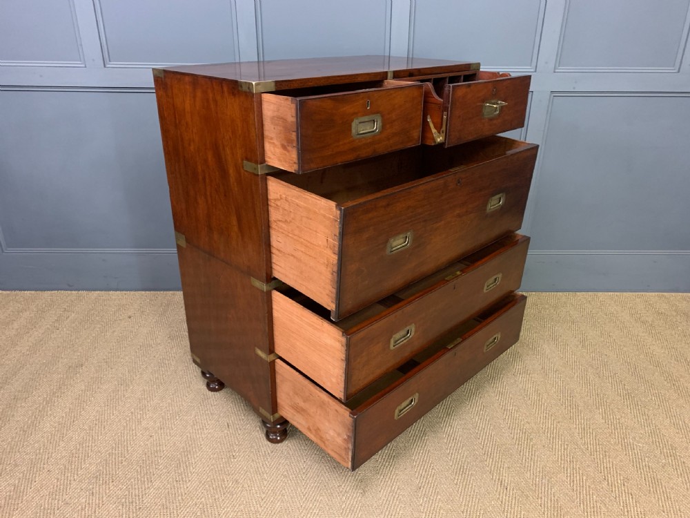 Victorian Secretaire Military Chest by H Pratt of New Bond Street, London View XV