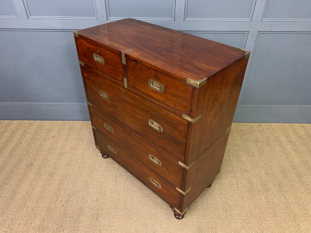 Victorian Secretaire Military Chest by H Pratt of New Bond Street, London View XVII