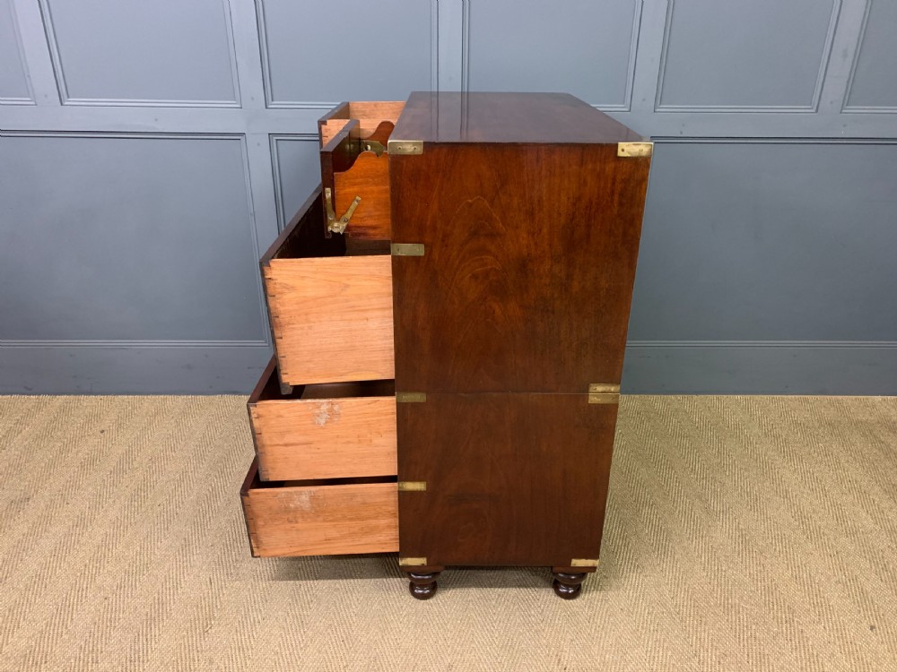 Victorian Secretaire Military Chest by H Pratt of New Bond Street, London View XVIII