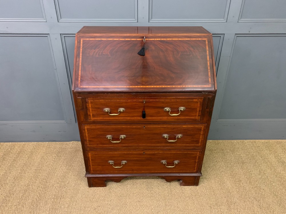 Inlaid Mahogany Bureau by Jas Shoolbred & Co. View II