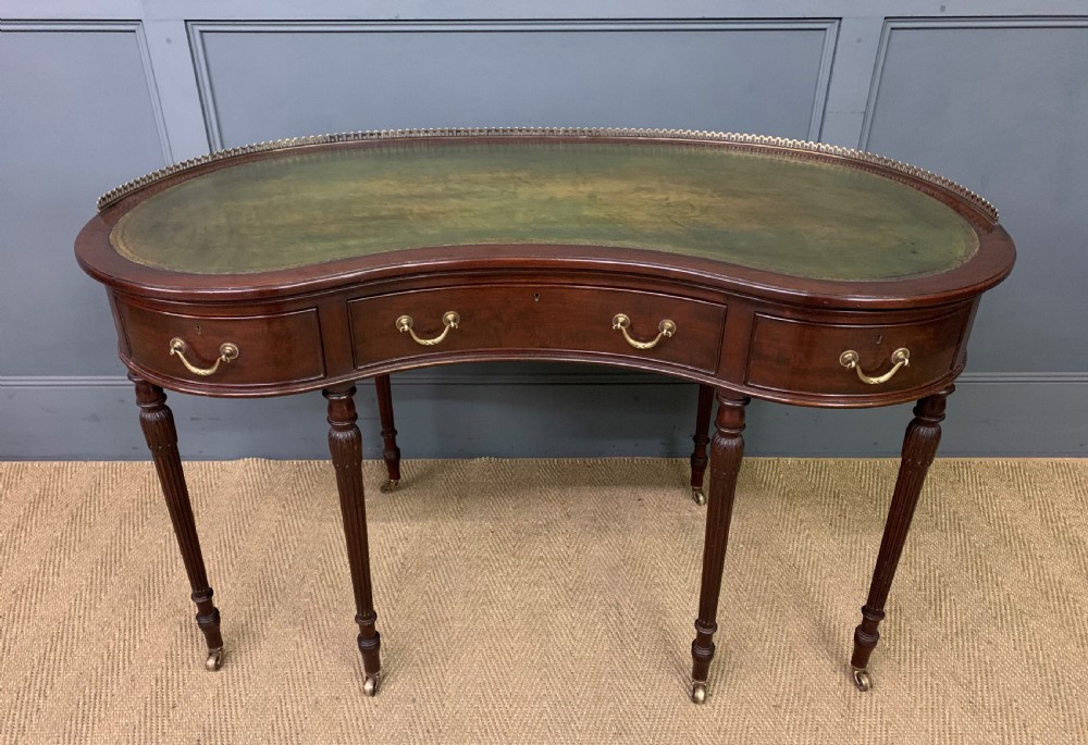 Shapland & Petter Mahogany Kidney Shaped Writing Desk 