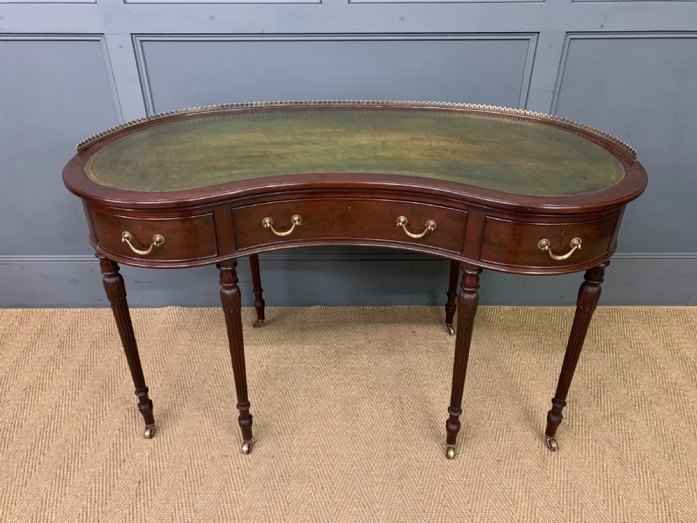 Shapland & Petter Mahogany Kidney Shaped Writing Desk  View II