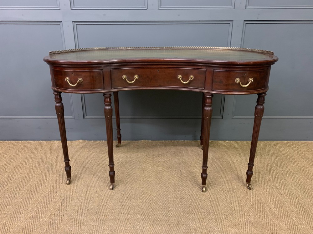 Shapland & Petter Mahogany Kidney Shaped Writing Desk  View III