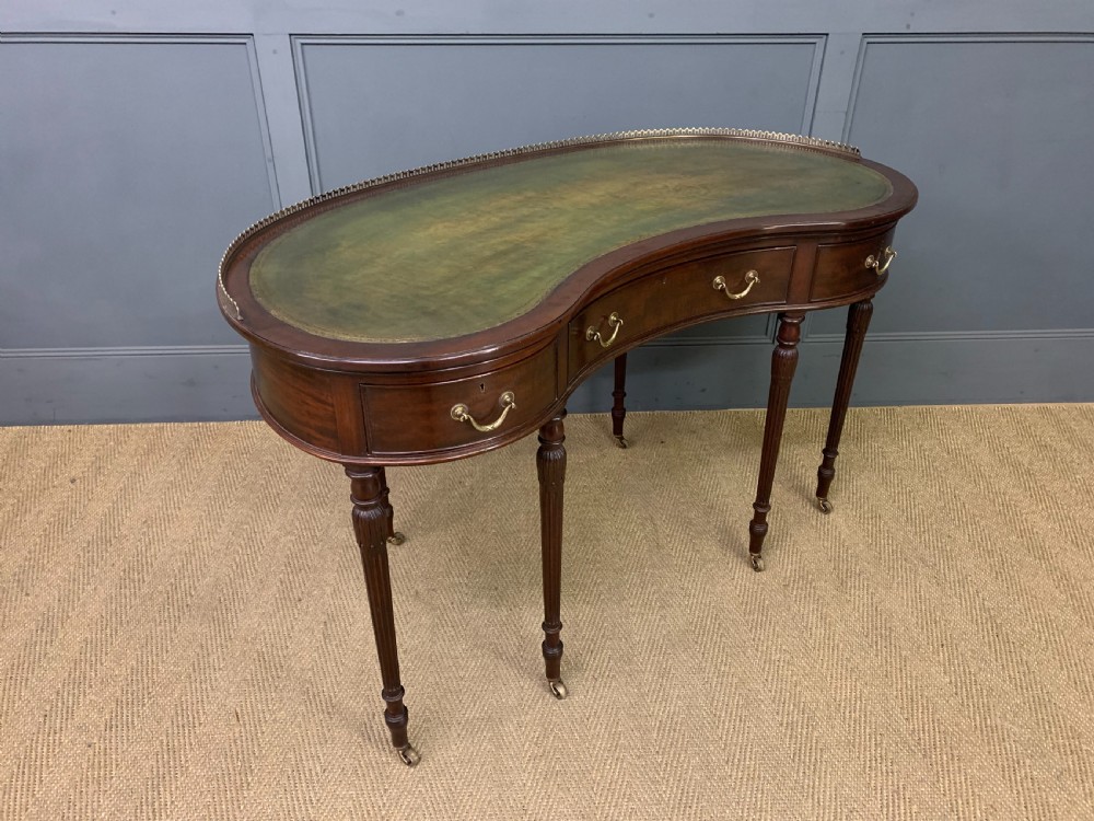 Shapland & Petter Mahogany Kidney Shaped Writing Desk  View XI