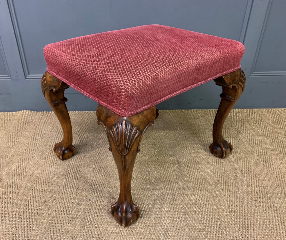Queen Anne Style Walnut Stool