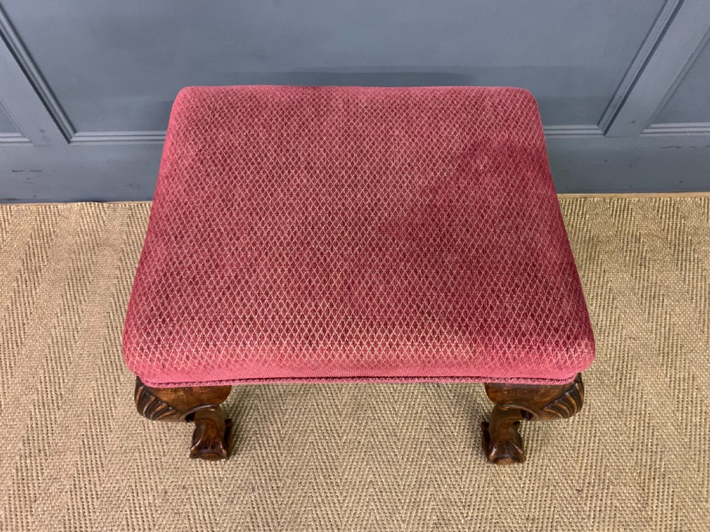 Queen Anne Style Walnut Stool View III