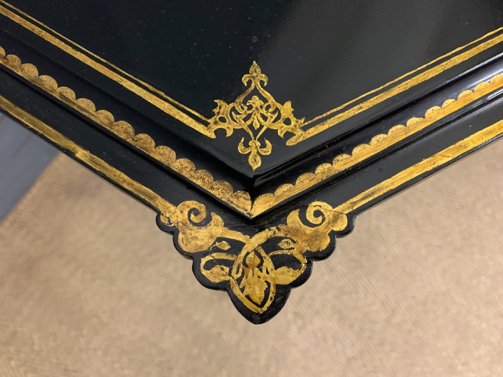 Victorian Parcel Gilt Ebonised Snap Top Tripod Table View VIII