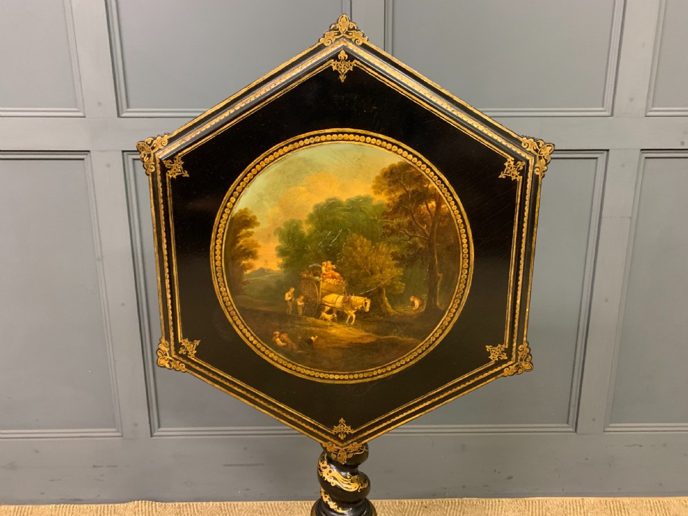 Victorian Parcel Gilt Ebonised Snap Top Tripod Table View XI