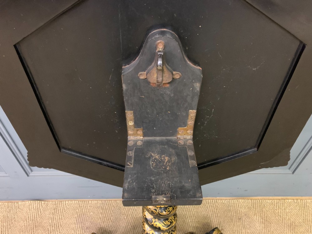 Victorian Parcel Gilt Ebonised Snap Top Tripod Table View XIV