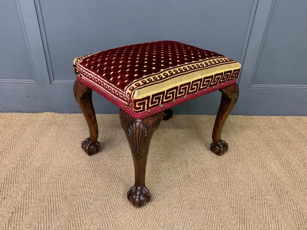 Queen Anne Style Walnut Stool View III