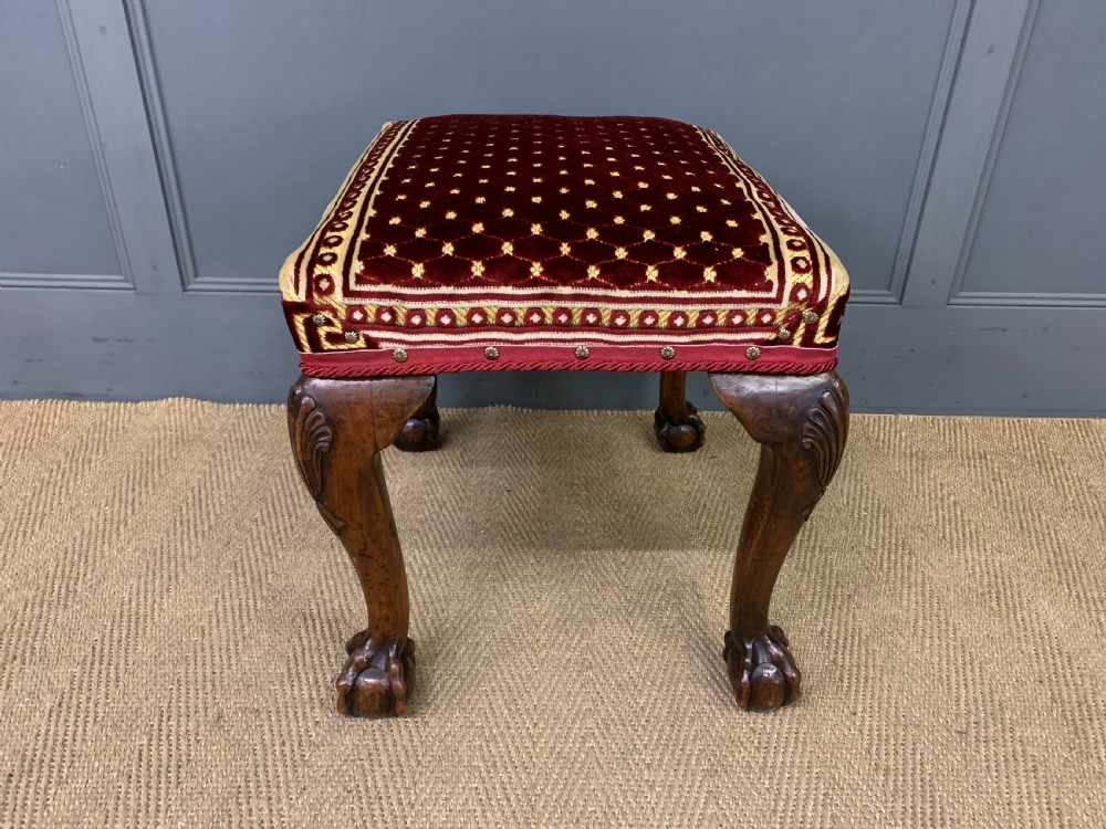 Queen Anne Style Walnut Stool View V