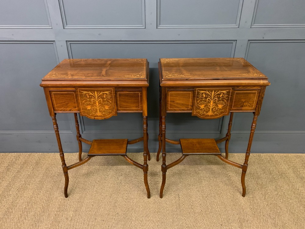 Pair of Inlaid Rosewood Jardinieres View II