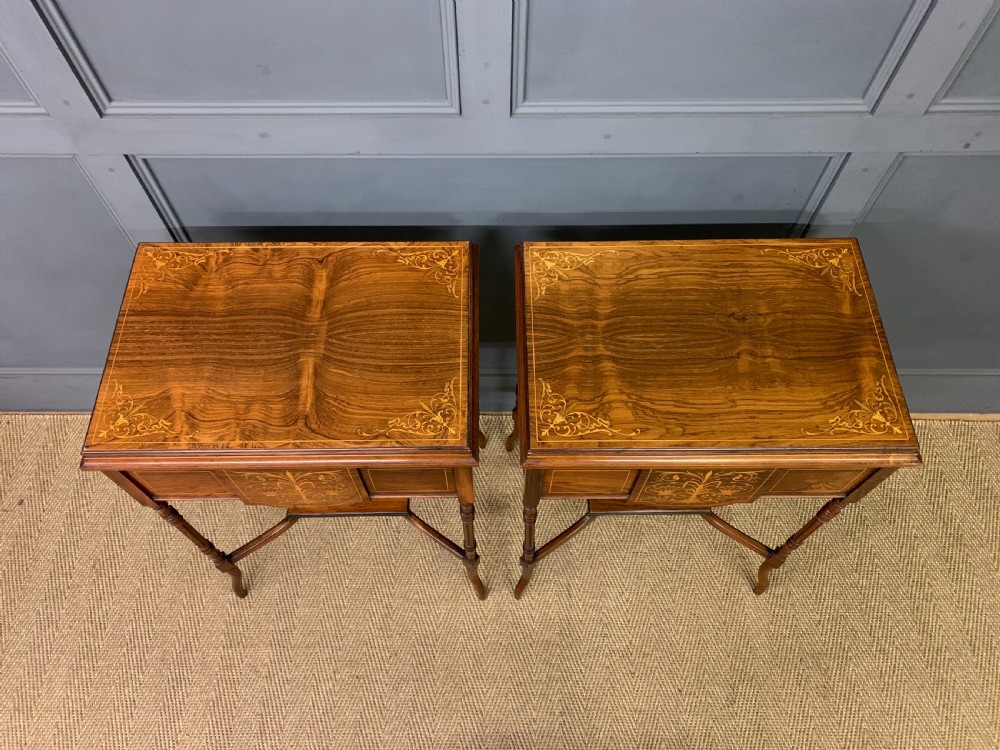 Pair of Inlaid Rosewood Jardinieres View III