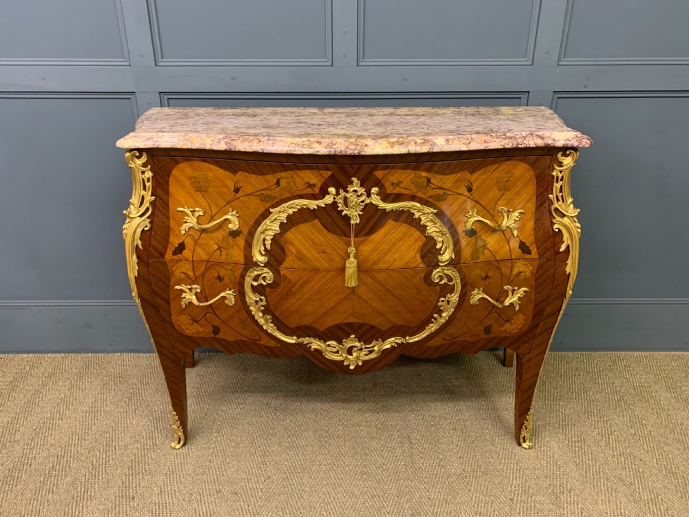 Louis XVI Style Bombe Marble Topped Commode View II