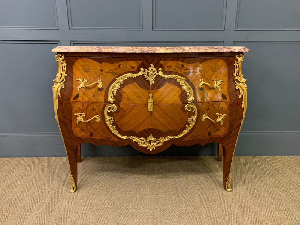 Louis XVI Style Bombe Marble Topped Commode View III