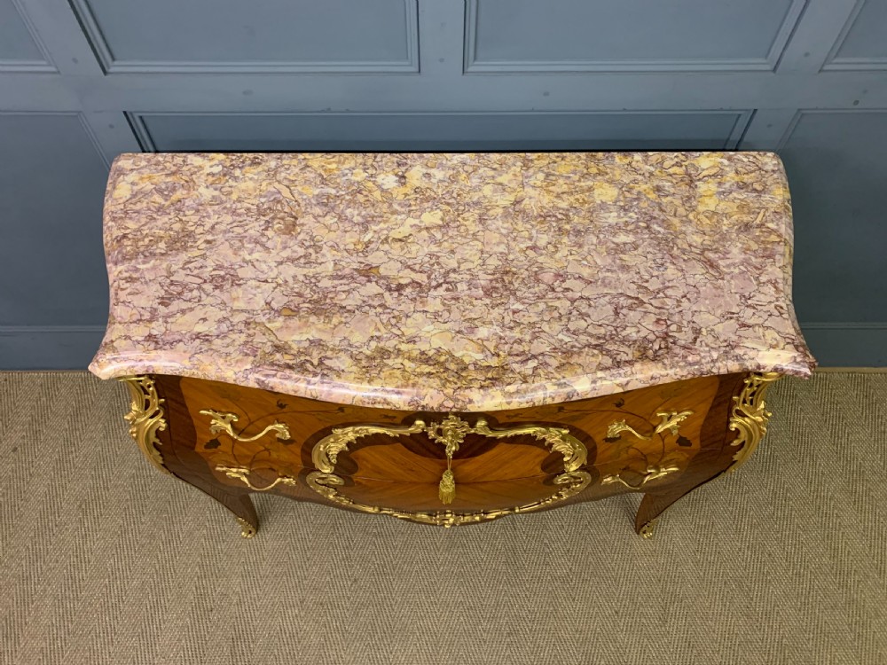 Louis XVI Style Bombe Marble Topped Commode View V