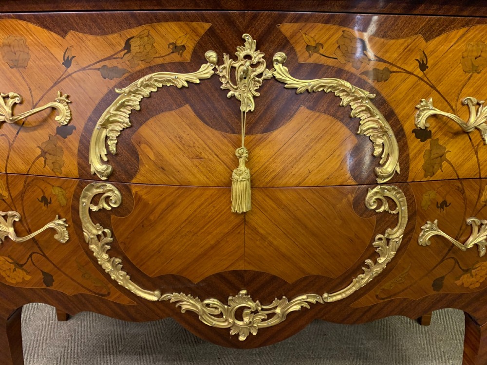 Louis XVI Style Bombe Marble Topped Commode View VII