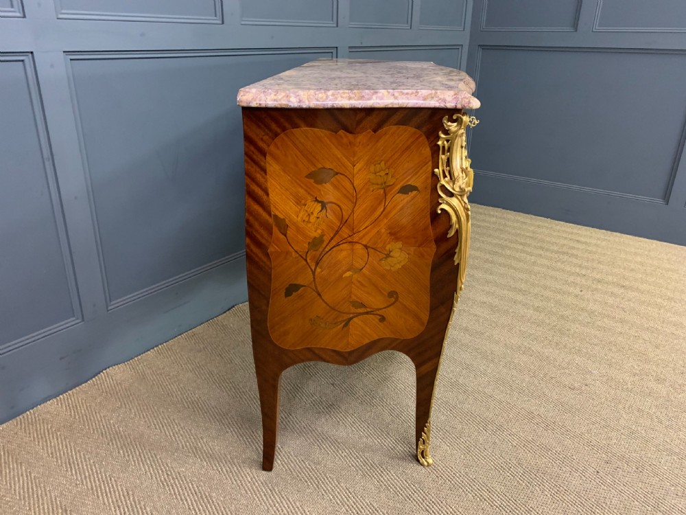 Louis XVI Style Bombe Marble Topped Commode View X