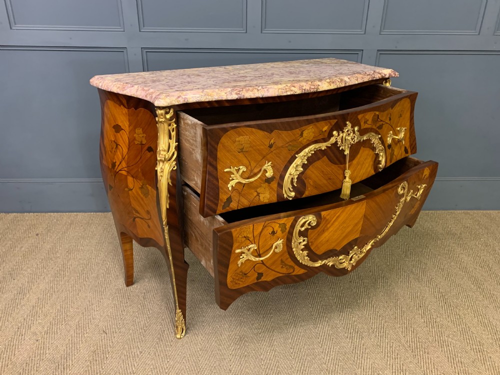 Louis XVI Style Bombe Marble Topped Commode View XIII
