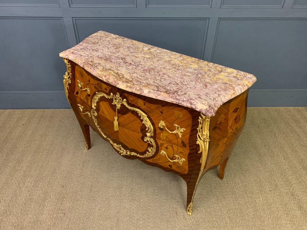 Louis XVI Style Bombe Marble Topped Commode View XIV