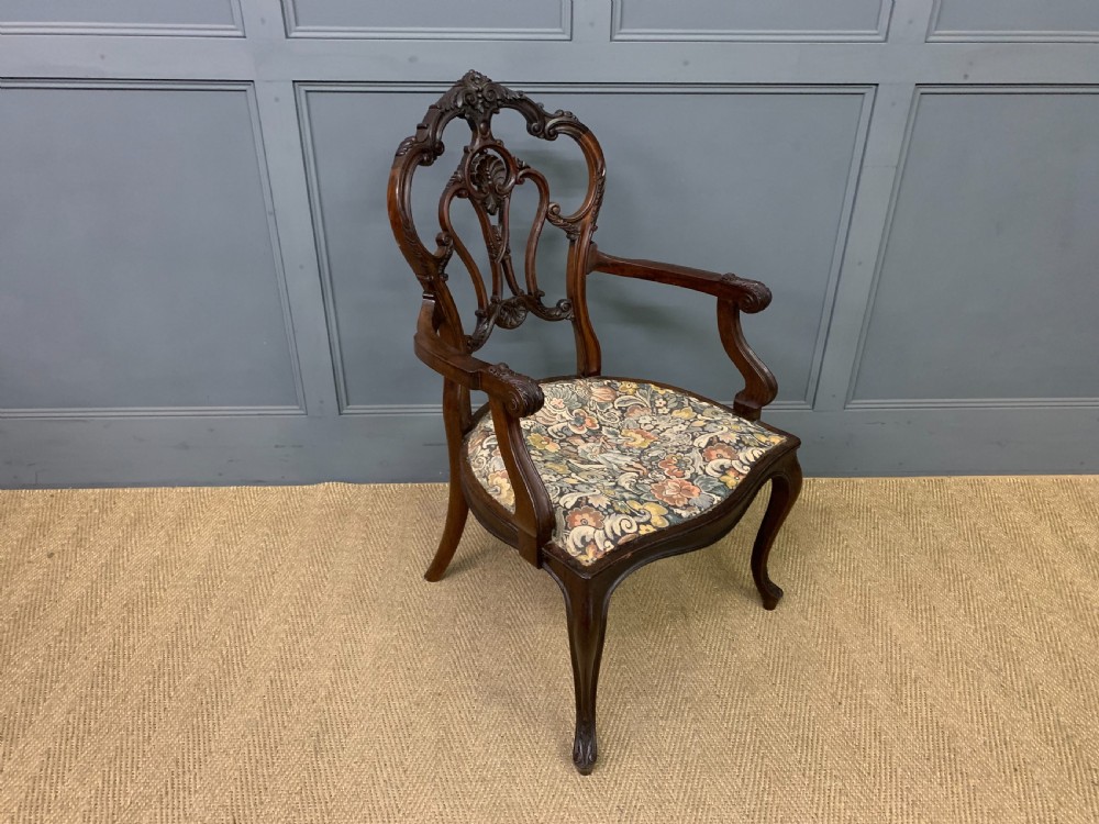 Victorian Carved Mahogany Armchair View VI
