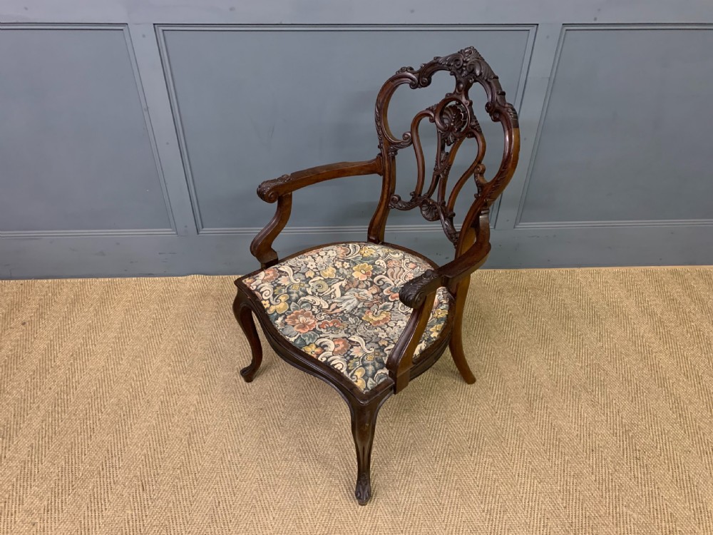 Victorian Carved Mahogany Armchair View IX