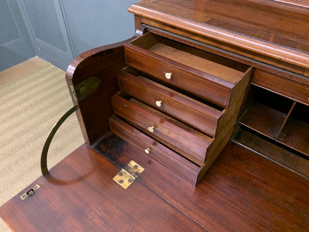 George III Inlaid Mahogany Secretaire Bookcase View V