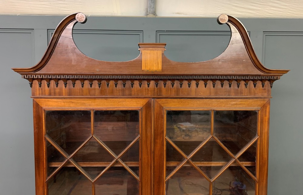 George III Inlaid Mahogany Secretaire Bookcase View VIII