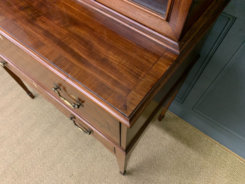 George III Inlaid Mahogany Secretaire Bookcase View X