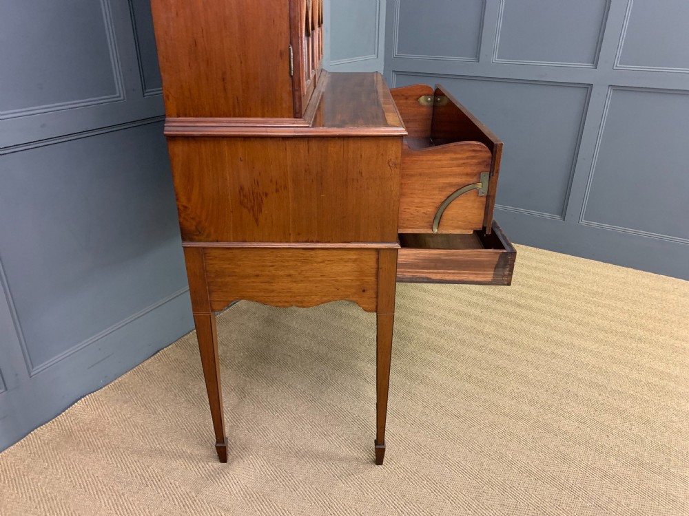 George III Inlaid Mahogany Secretaire Bookcase View XX
