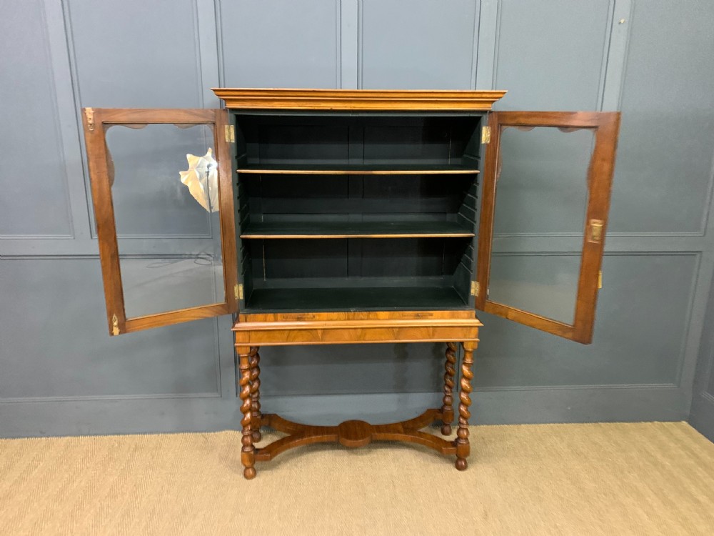 William and Mary Style Burr Walnut Bookcase View III