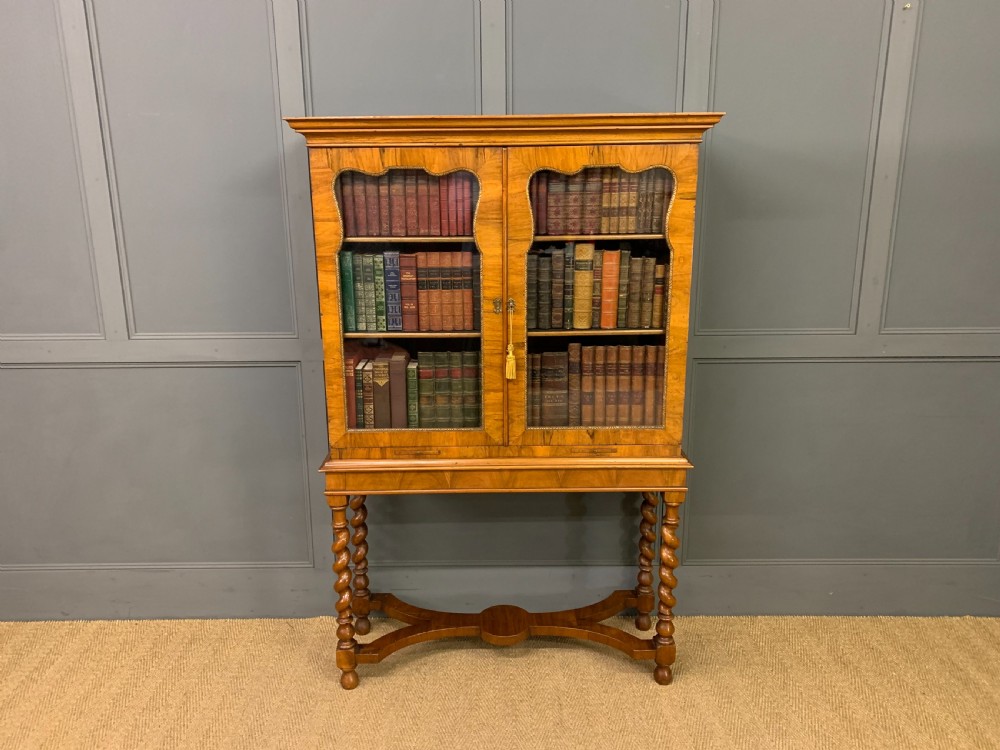 William and Mary Style Burr Walnut Bookcase View IV