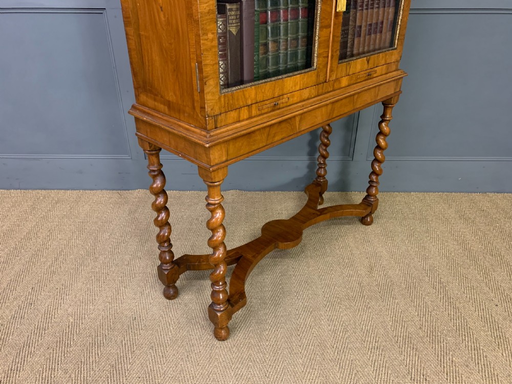 William and Mary Style Burr Walnut Bookcase View XI