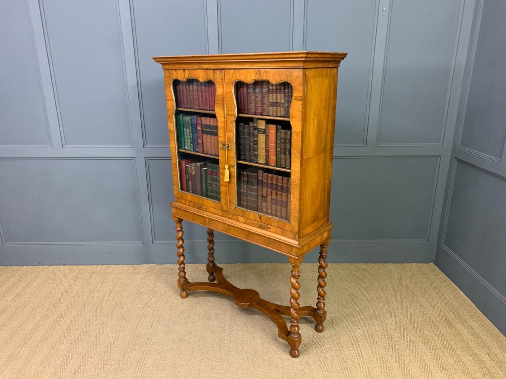 William and Mary Style Burr Walnut Bookcase View XIV