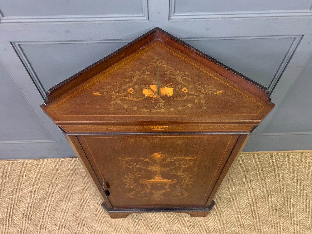 Inlaid Mahogany Corner Cupboard View III
