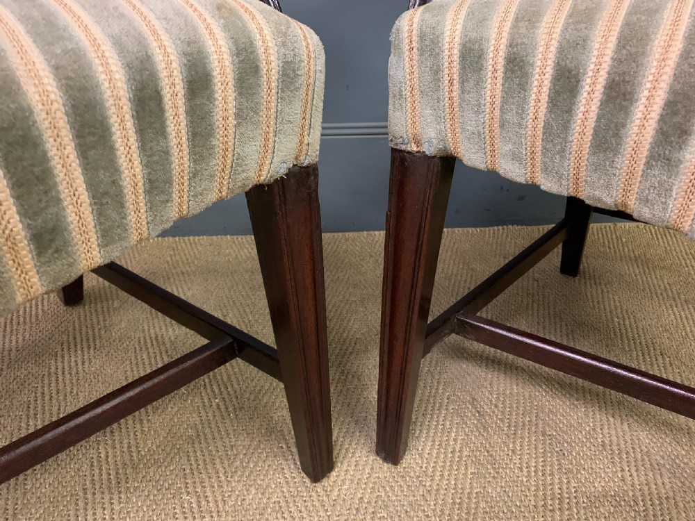 Pair of Georgian Mahogany Shield Back Armchairs View IV