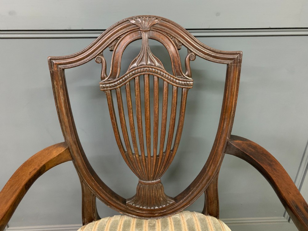Pair of Georgian Mahogany Shield Back Armchairs View V