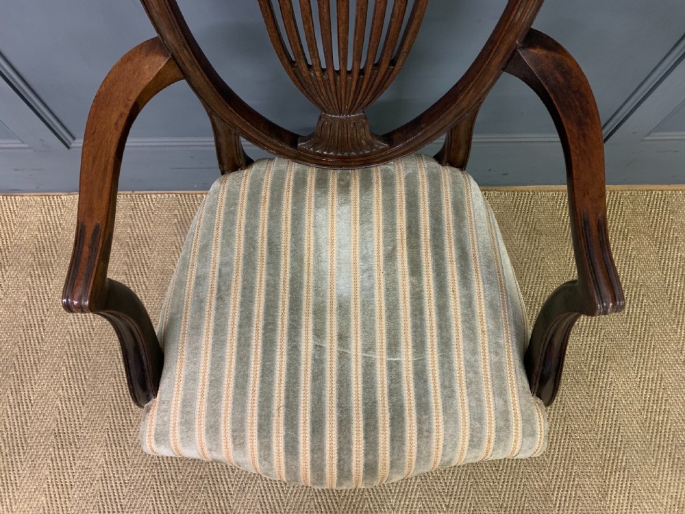 Pair of Georgian Mahogany Shield Back Armchairs View VIII