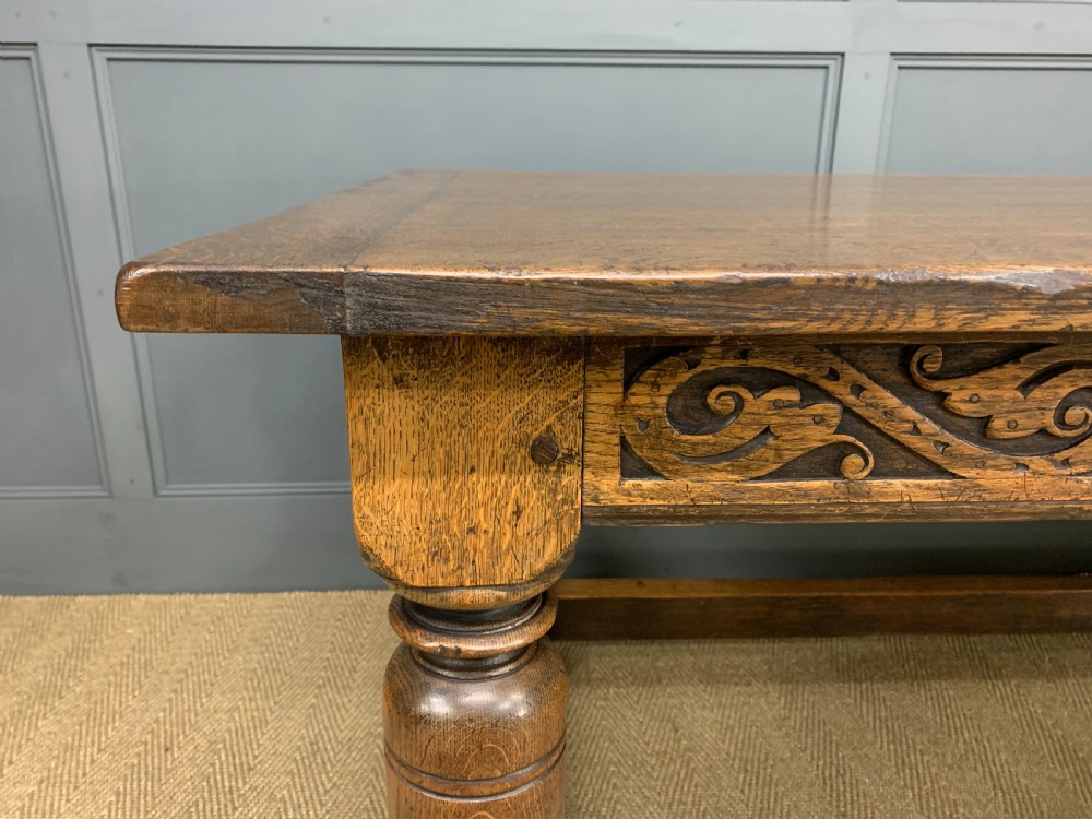 Large Oak Jacobean Revival Refectory Table View III