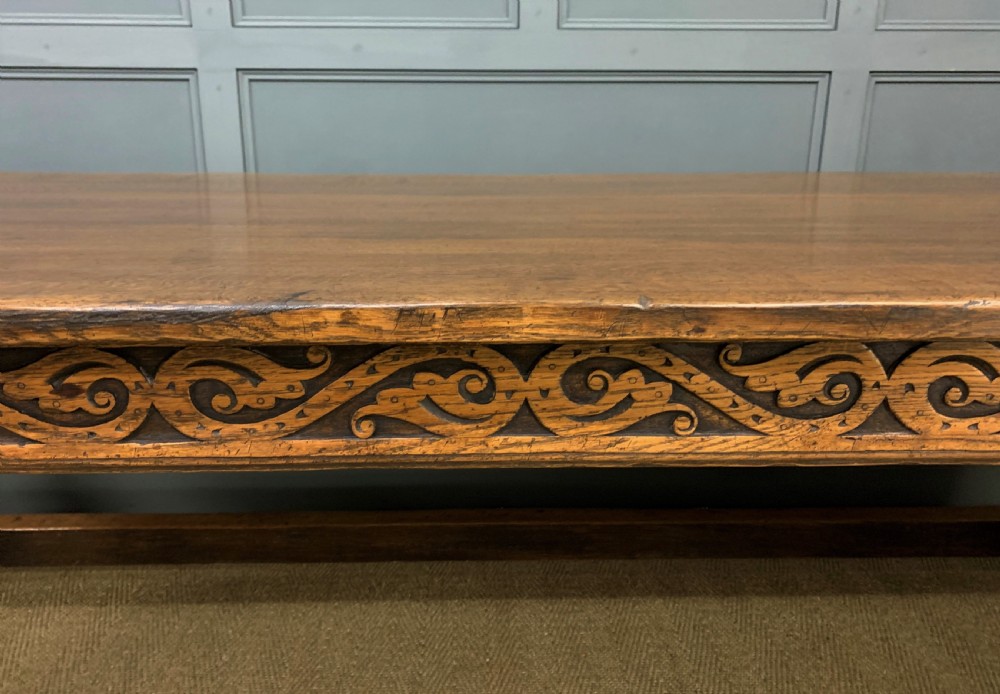 Large Oak Jacobean Revival Refectory Table View IV