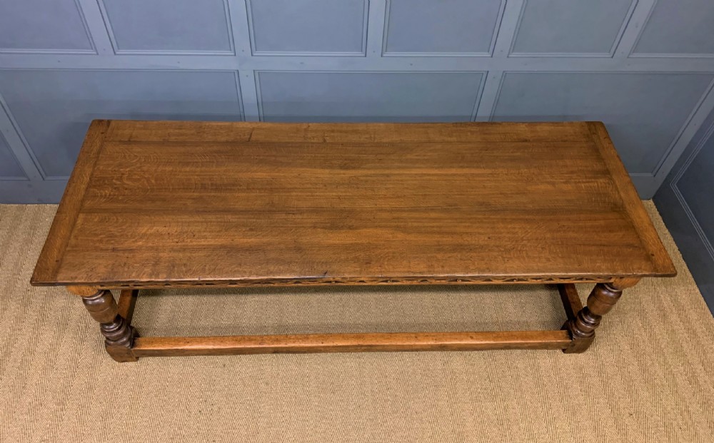 Large Oak Jacobean Revival Refectory Table View VI