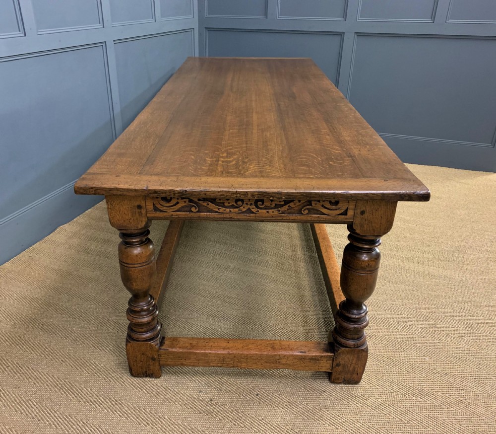 Large Oak Jacobean Revival Refectory Table View VII