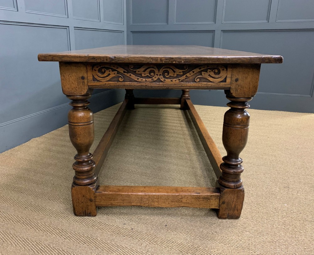 Large Oak Jacobean Revival Refectory Table View VIII