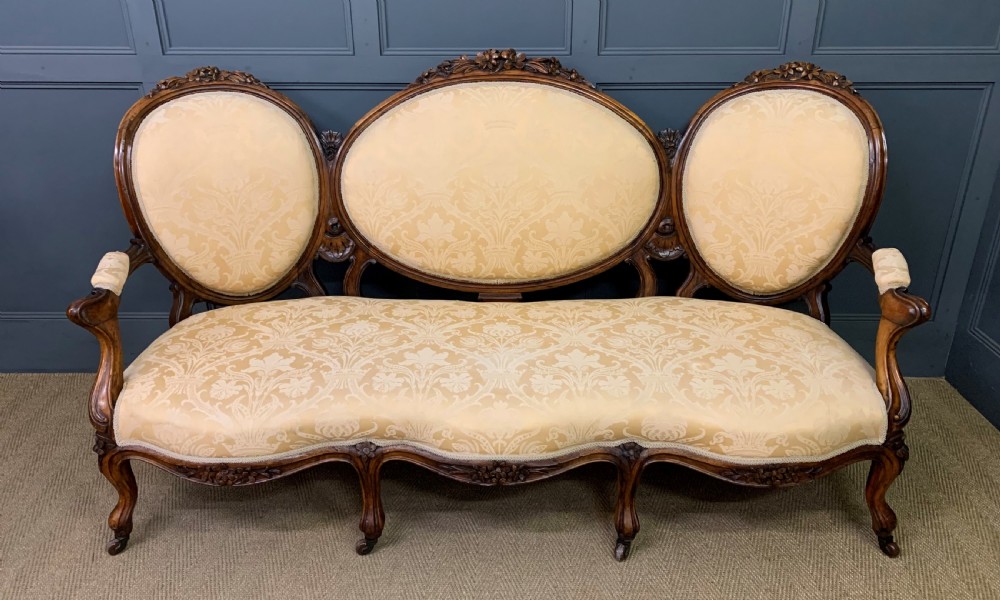 19th Century Walnut Settee
