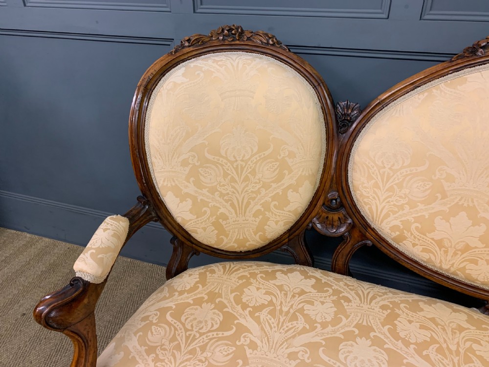 19th Century Walnut Settee View II