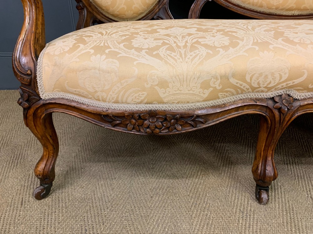 19th Century Walnut Settee View IX