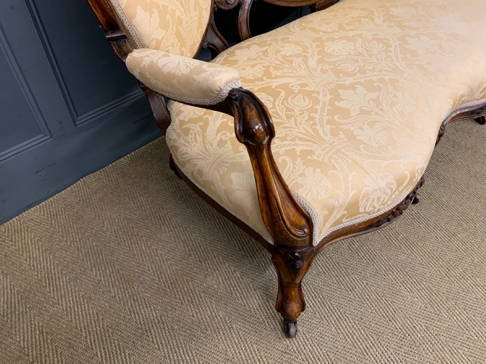 19th Century Walnut Settee View X
