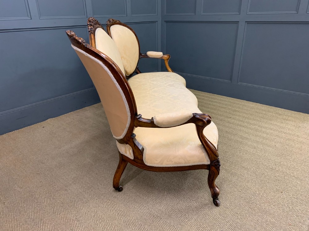 19th Century Walnut Settee View XII
